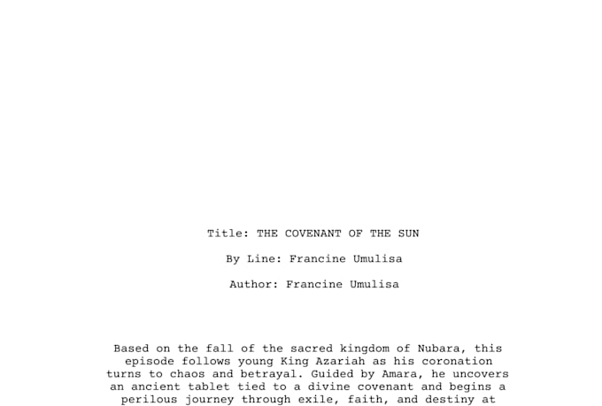 write a professional screenplay for film, TV, or drama